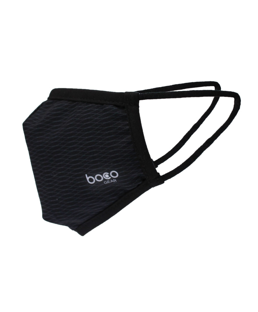 Black Tonal Arc Pattern KIDS Face Mask with Filter Pocket